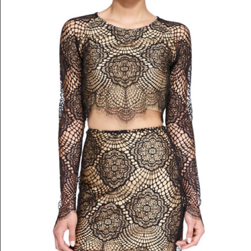 For Love & Lemons Grace Scalloped Crop Top